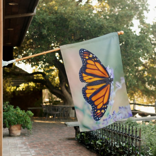 Monarch Butterfly House Flag (In SItu)