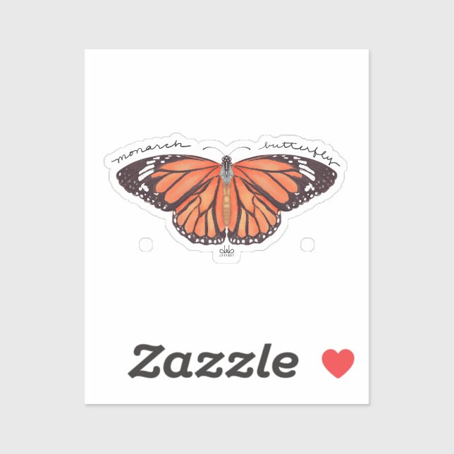 Monarch butterfly illustrated sticker  (Sheet)
