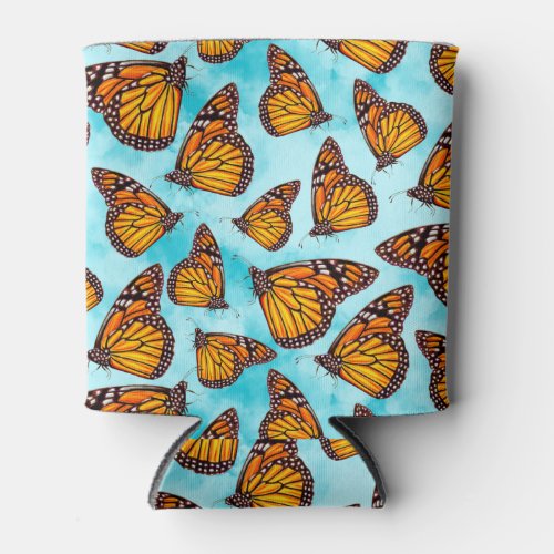 Monarch Butterfly Illustration on Clouds Can Cooler