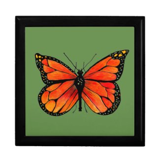 Monarch Butterfly Illustration on Gift Box