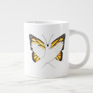 Monarch Butterfly In ASL Giant Coffee Mug
