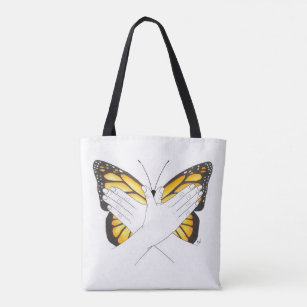 Monarch Butterfly In ASL Tote Bag
