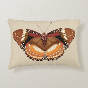 Monarch Butterfly in Brown, Rust and Cream Accent Pillow