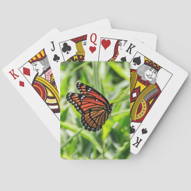 Monarch butterfly in flight poker cards (Back)