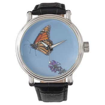 Monarch Butterfly In Flight Watch by erinphotodesign at Zazzle