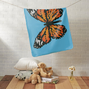 Monarch butterfly in polygon baby blanket