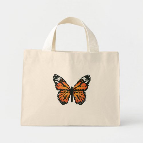 Monarch butterfly in polygon mini tote bag