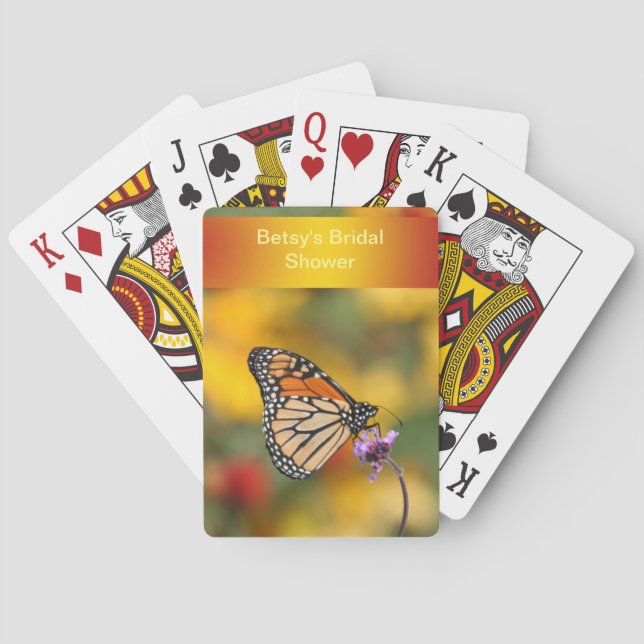 Monarch Butterfly In Search of Pollen Poker Cards (Back)