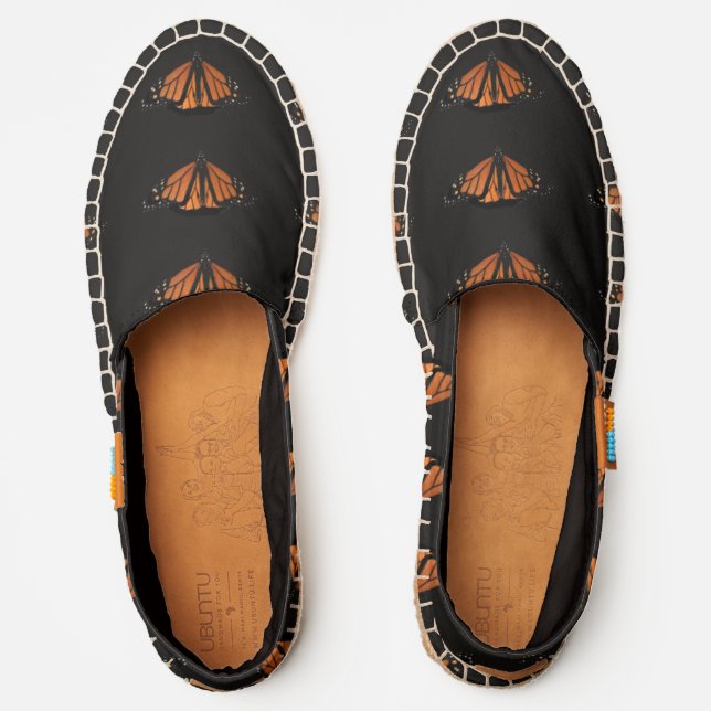 Monarch Butterfly  in the key of Orange Espadrilles (Front)