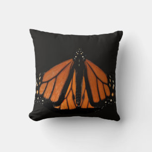 Monarch Butterfly in the key of Orange Throw Pillow