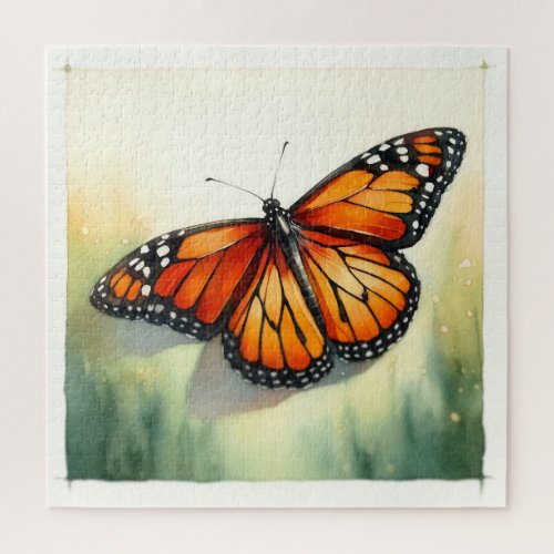 Monarch Butterfly in Watercolor REF55 _ Watercolor Jigsaw Puzzle