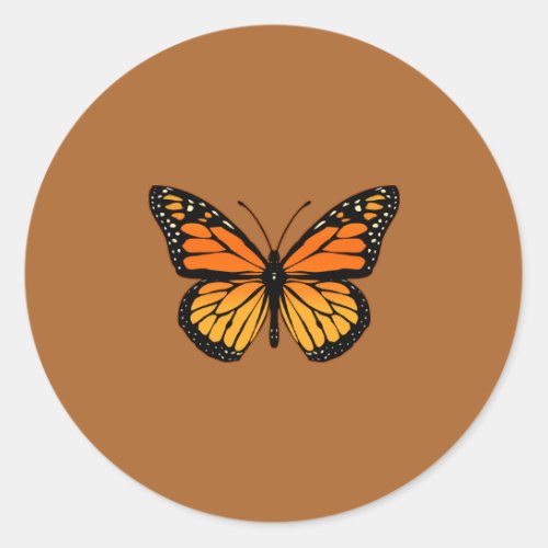 Monarch Butterfly Joy Classic Round Sticker