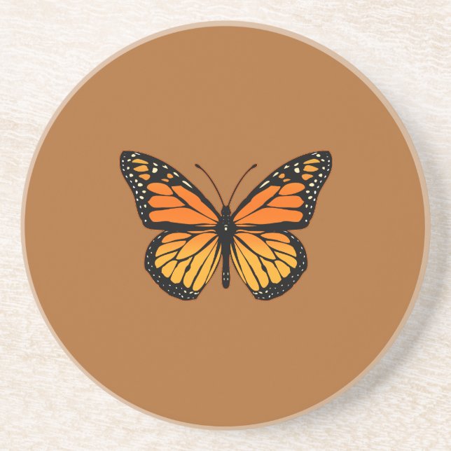 Monarch Butterfly Joy Sandstone Coaster (Front)