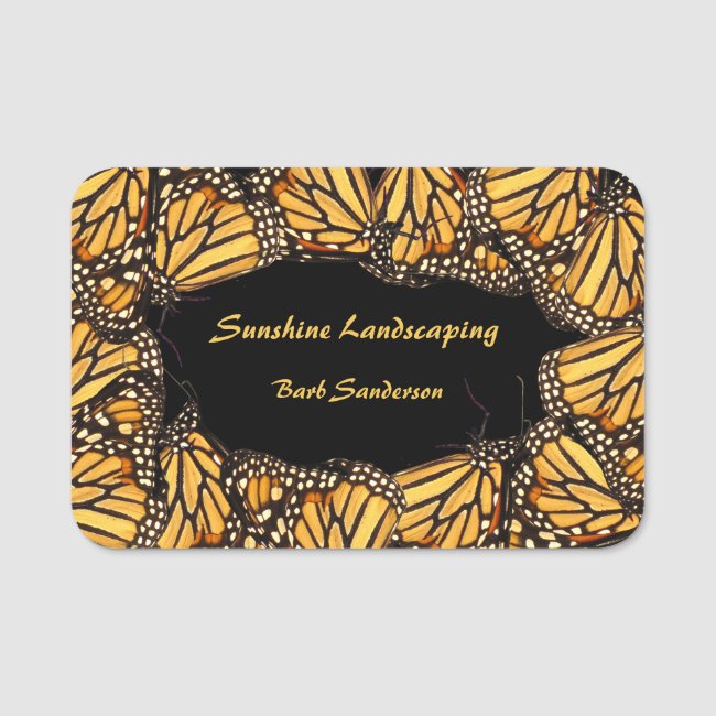 Monarch Butterfly Landscaping Service Name Tag