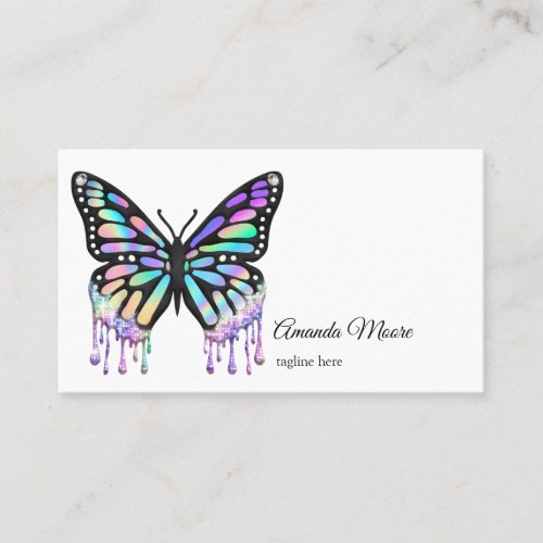 monarch butterfly life coach holographic business  business card