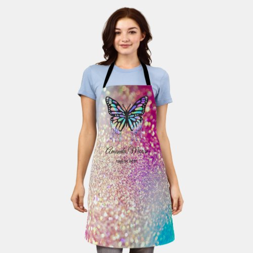 monarch butterfly life coach holographic drips apr apron