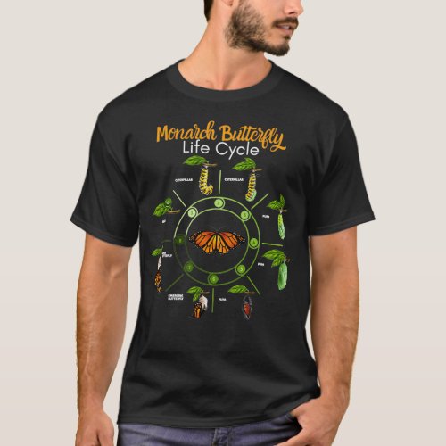 Monarch Butterfly Life Cycle T_Shirt