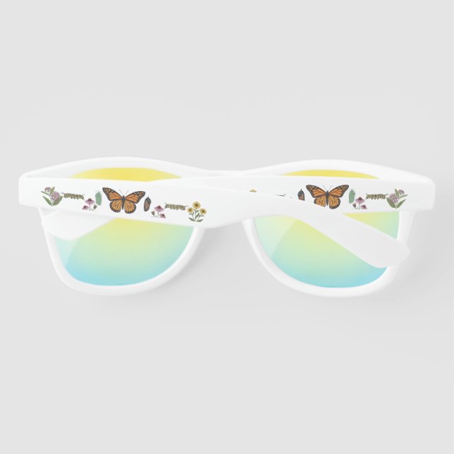 Monarch Butterfly lifecycle  Sunglasses (Back)