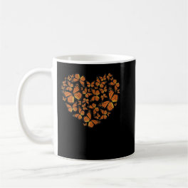 Monarch Butterfly Love Heart T Gift for Women and Coffee Mug