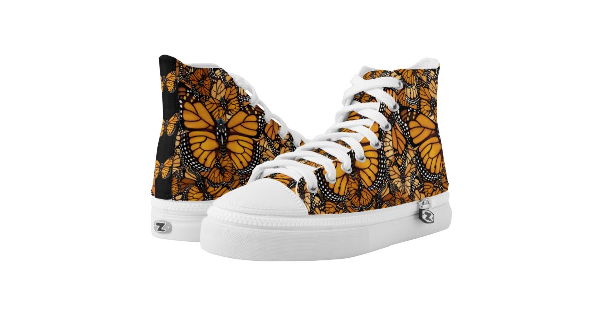 Monarch Butterfly Madness High-Top Sneakers | Zazzle