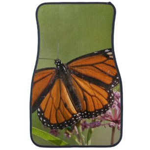 Monarch Butterfly male on Swamp Milkweed Car Mat