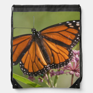 Monarch Butterfly male on Swamp Milkweed Drawstring Bag