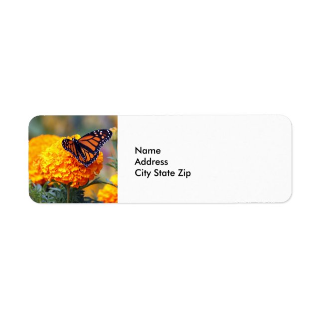 Monarch Butterfly Marigold Photo Label (Front)
