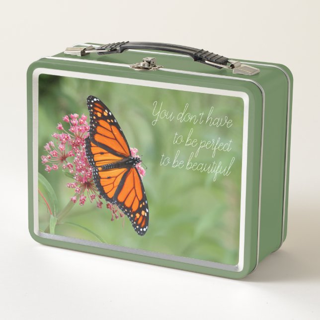 Monarch Butterfly Metal Lunch Box (Front)