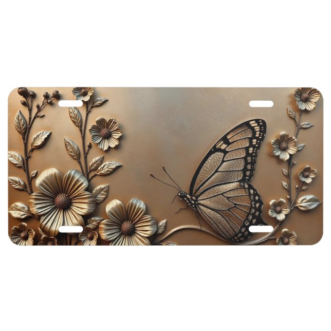 MONARCH BUTTERFLY METAL PLAQUE LICENSE PLATE (Front)