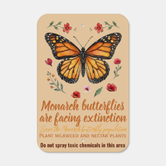 Monarch butterfly metal sign