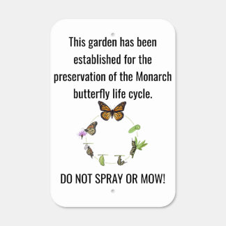 Monarch butterfly metal sign