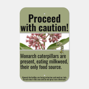 Monarch butterfly metal sign