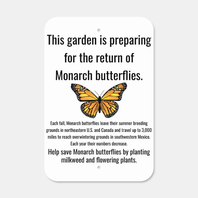 Monarch butterfly metal sign (Front)