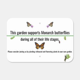 Monarch butterfly metal sign