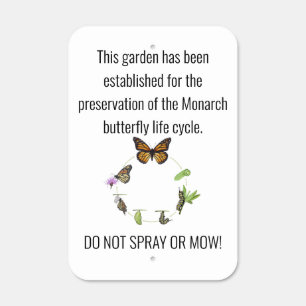 Monarch butterfly metal sign