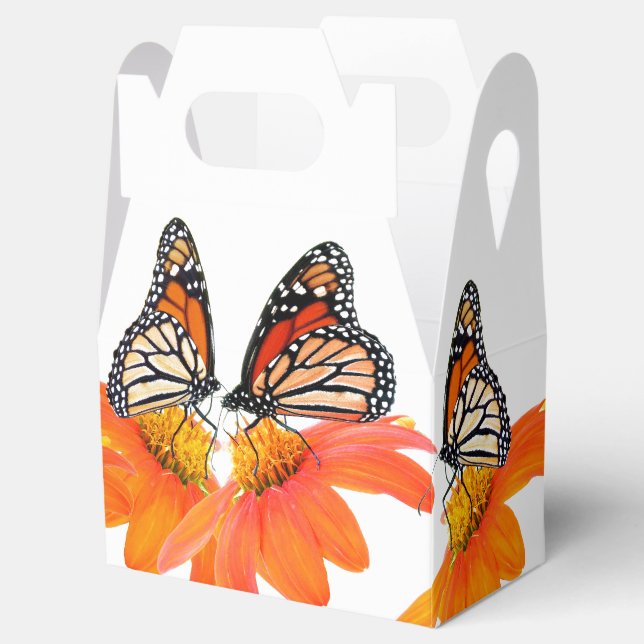 Monarch Butterfly Mexican Sunflower Flowers Floral Favor Boxes (Opened)
