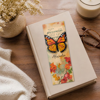 Monarch Butterfly Mixed Media Custom Bookmark