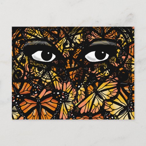 MONARCH BUTTERFLY MYSTERY EYES by Slipperywindow Postcard