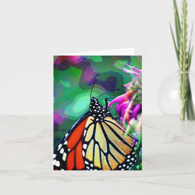 Monarch Butterfly Nature Art Note Card (Front)