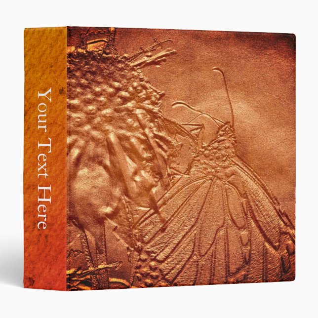 Monarch Butterfly Nature Art Personalized 3 Ring Binder (Front/Spine)