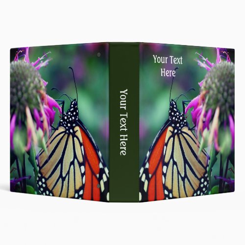 Monarch Butterfly Nature Personalized 3 Ring Binder