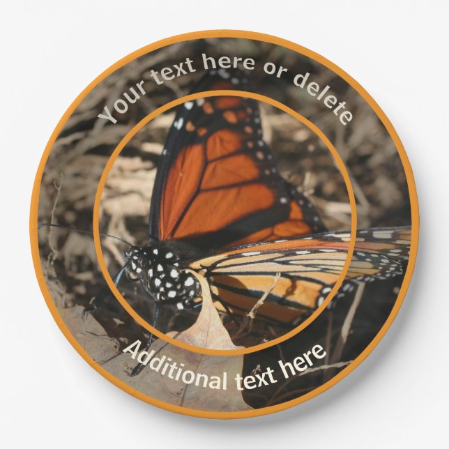 Monarch Butterfly Nature Personalized Party   Paper Plates (Front)