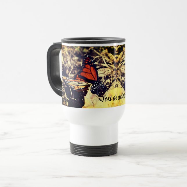 Monarch Butterfly Nature Personalized Travel Mug (Front Left)