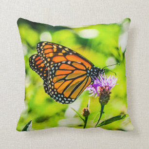 Monarch Butterfly Nature Throw Pillow