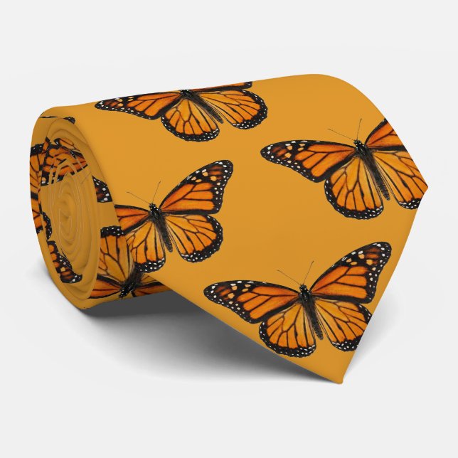 Monarch Butterfly Neck Tie (Rolled)