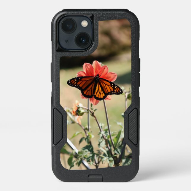 Monarch Butterfly on a Dahlia Otterbox iPhone Case (Back)