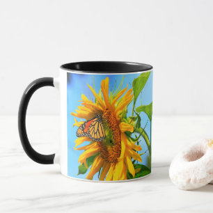 Monarch Butterfly on a Kansas Sunflower Mug