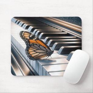 Monarch Butterfly On a Piano Mouse Pad
