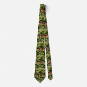 Monarch Butterfly on Euonymus Neck Tie