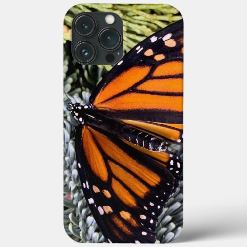 Monarch butterfly on evergreens iPhone 13 pro max case